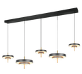 Keaton LED riippuvalaisin 5-os mattamusta/messinki 2300+3000+4000K