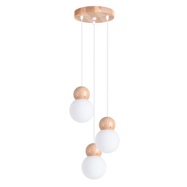 Pekka riippuvalaisin 3xG9 31cm valkoinen/luonnollinen puu