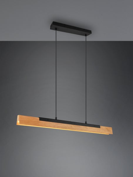 Kerala LED riippuvalaisin 25W 3000K 90cm mattamusta/puu