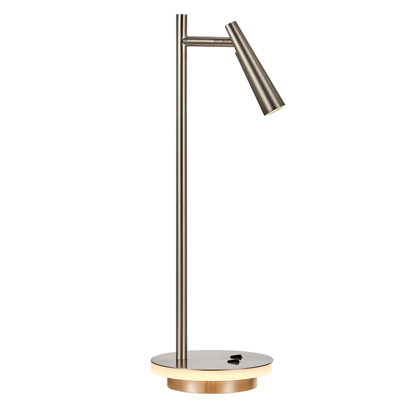 Panau LED p&ouml;yt&auml;valaisin 6W+3W 45,4cm satiininikkeli