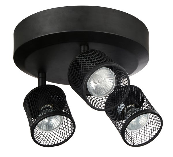 Lumo spottivalaisin 3xGU10 25cm musta koukkukiinnitys