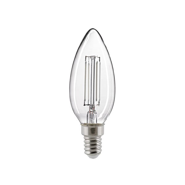 Filament 4,8W kynttil&auml; Snow kirkas E14 470lm 2700K himmennett&auml;v&auml;