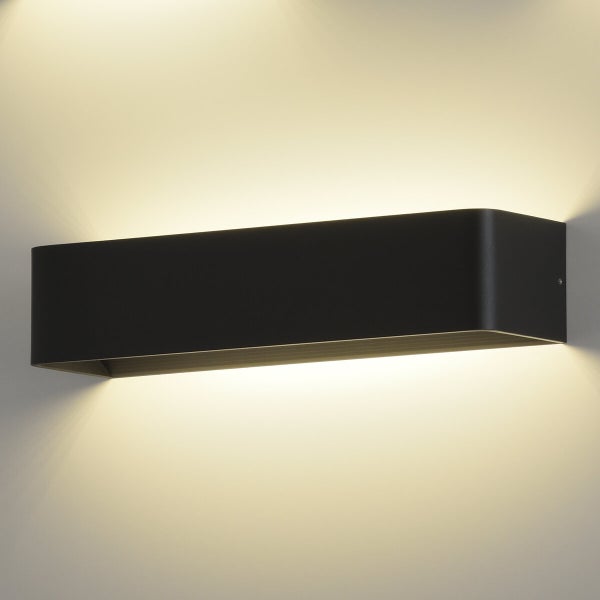Icon sein&auml;valaisin musta LED 21W 2200lm CRI90 LED 2700K/3000K/4000K Liukukytkin