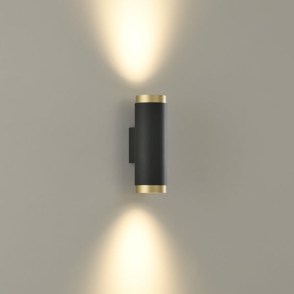 Lux sein&auml;valaisin Tech kulta/musta LED COB 2x6W 4000K 1550lm CRI90 LED