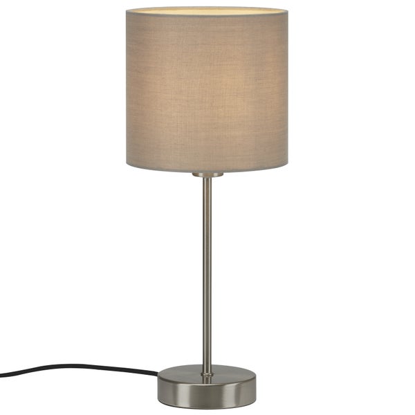 Fabric p&ouml;yt&auml;valaisin E14 38,5cm taupe/satiini