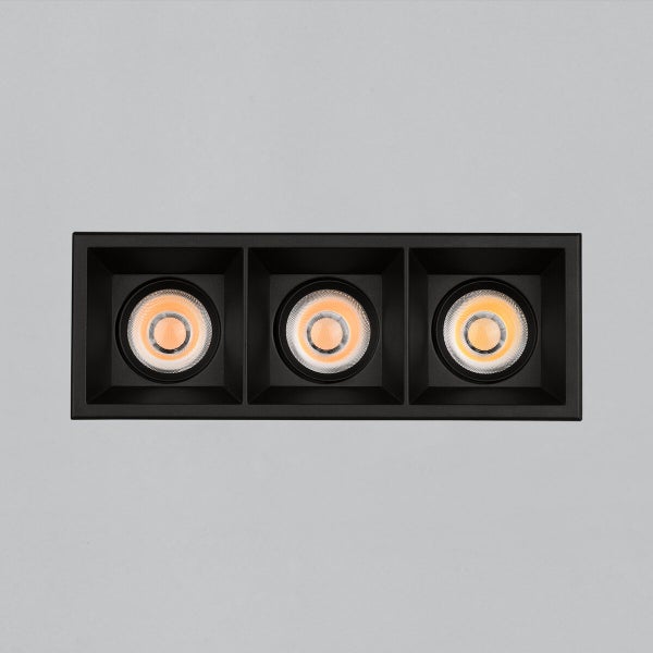 Upotettava Move musta LED COB 3x12W 3915lm CRI90 IP44/IP20 2700K/3000K liukukytkin himmennys DALI/painonappi