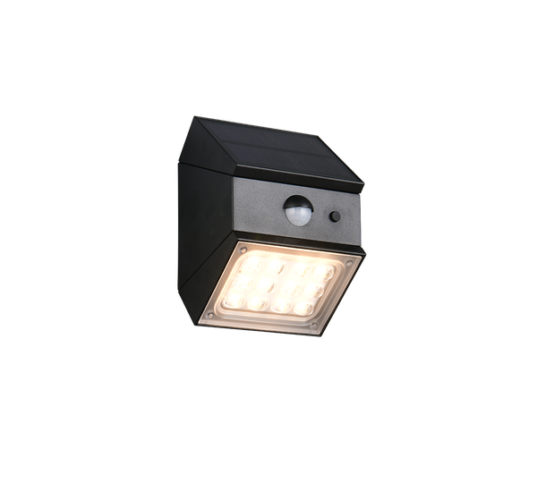 Talca hybrid aurinkokenno LED sein&auml;valaisin mattamusta ladattava liike+h&auml;m&auml;r&auml;tunnistin