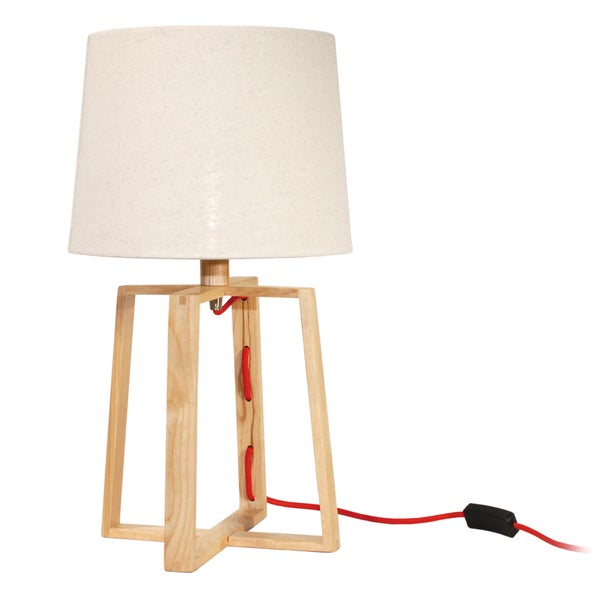 Woody p&ouml;yt&auml;valaisin 37cm E27 luonnonvalkoinen/saarni