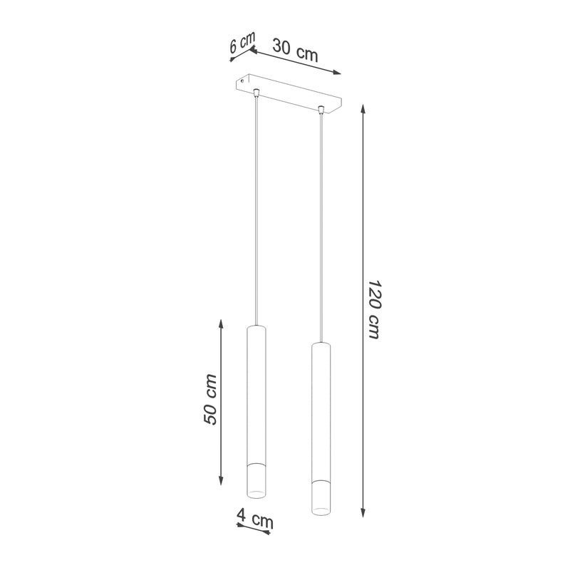 Wezyr riippuvalaisin 2xG9 30cm musta