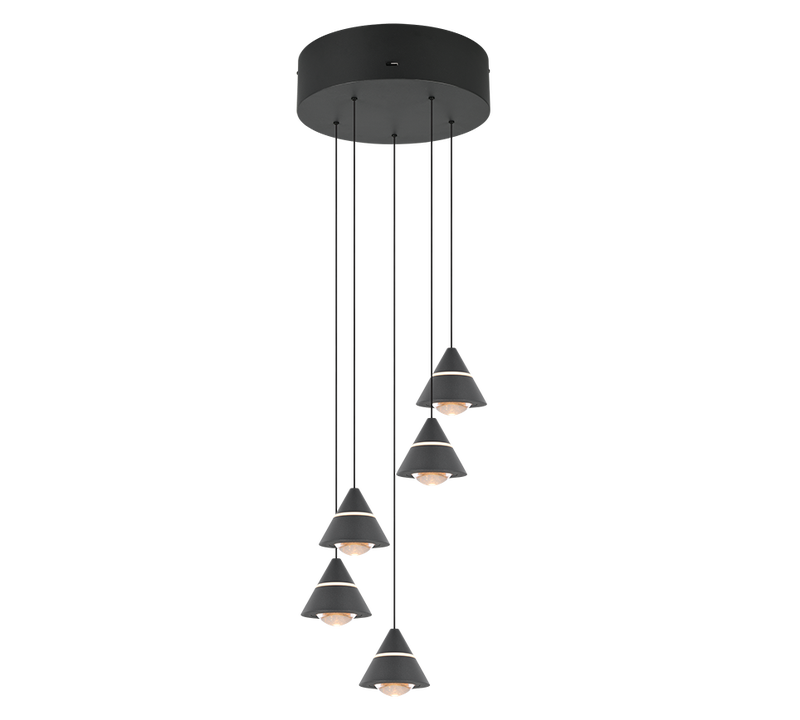 Romeo LED riippuvalaisin 5-os mattamusta 2300+3000+4000K