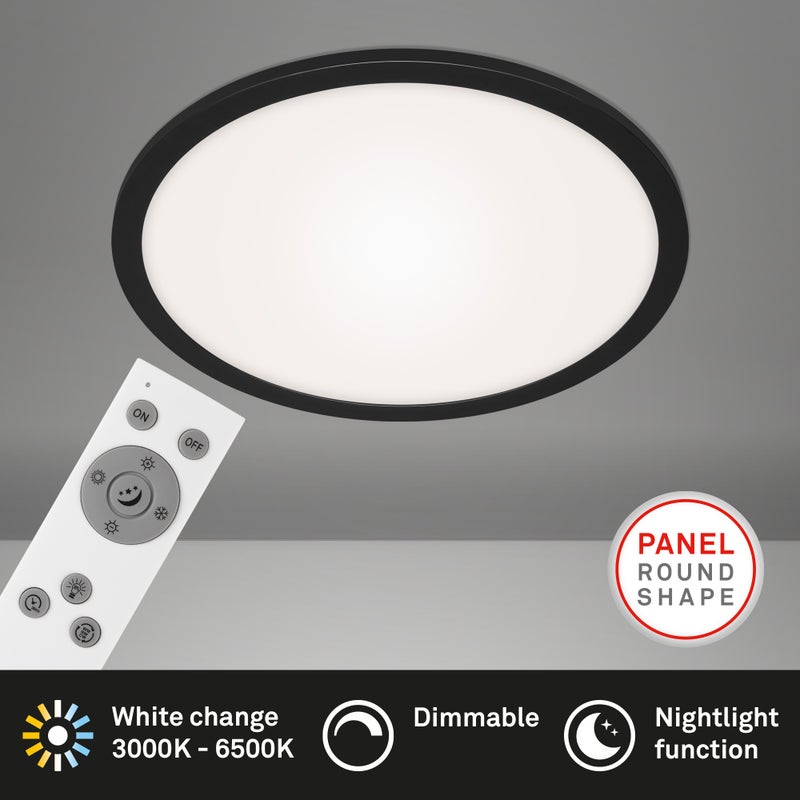 Piatto LED plafondi 24W 3000-6500K 40cm musta kaukos&auml;&auml;din
