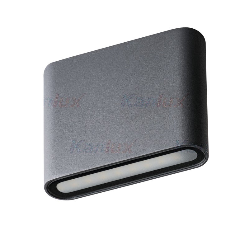 Garto LED sein&auml;valaisin IP54 8W 4000K grafiitinmusta